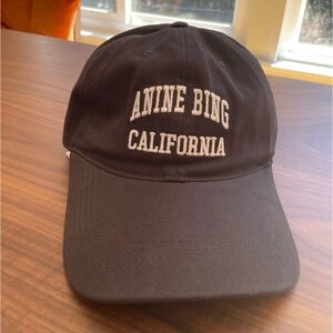 anine bing California washed black baseball cap NWT